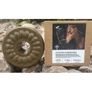 Wildlutscher Leckstein für Pferde und Ponys Schwarzkorn 1,8 kg
